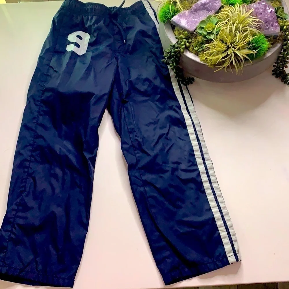 Gymboree #9 Navy Stripe leg lined windbreaker pants boy casual play 7